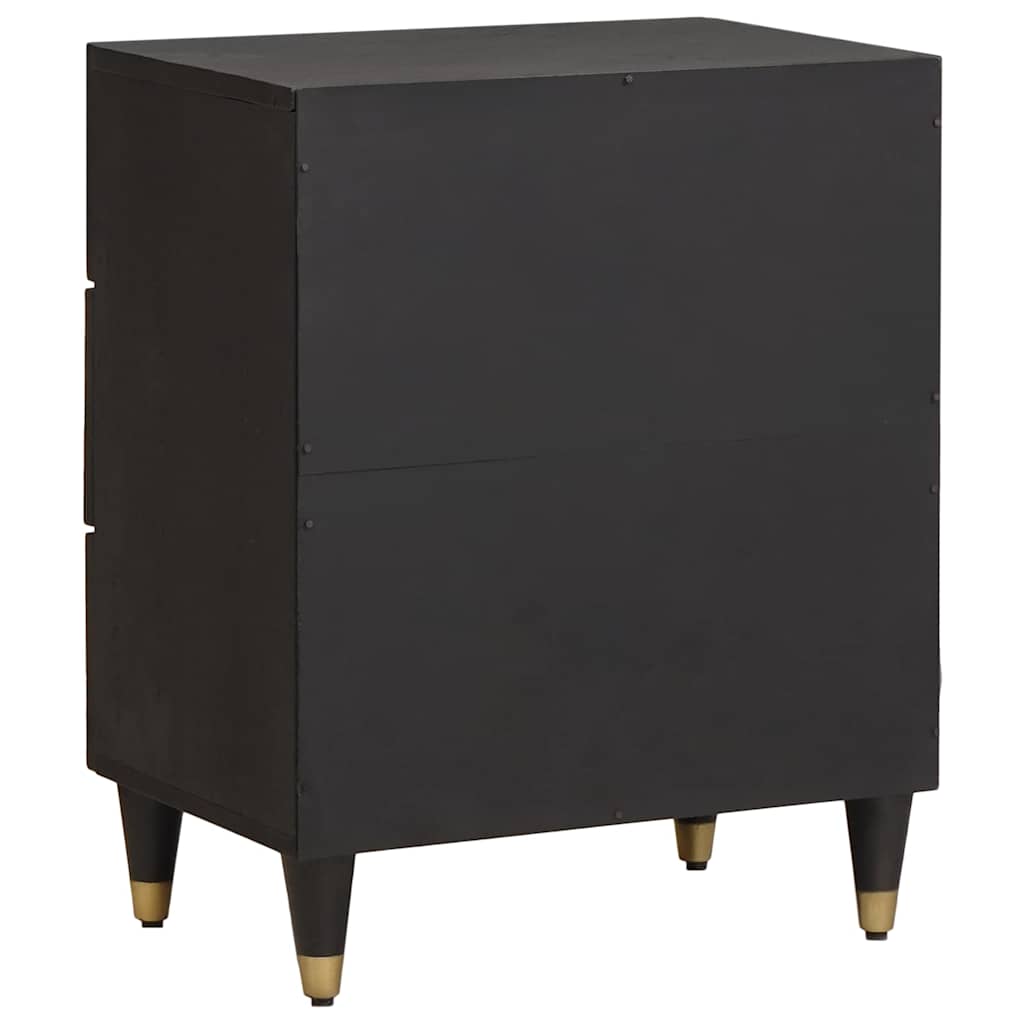 Noćni ormar s ladicama Crna 50 x 33 x 62 cm Čvrsto drvo manga