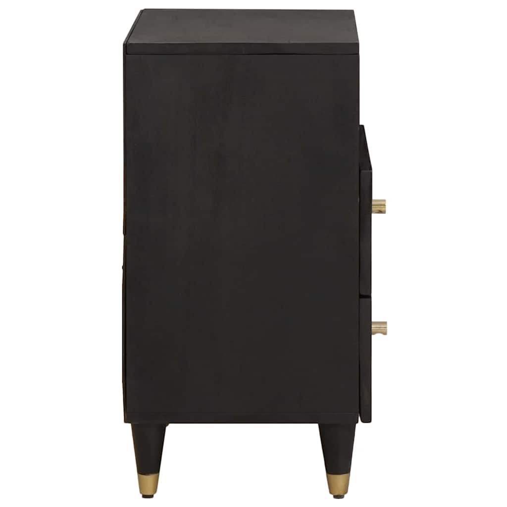 Noćni ormar s ladicama Crna 50 x 33 x 62 cm Čvrsto drvo manga