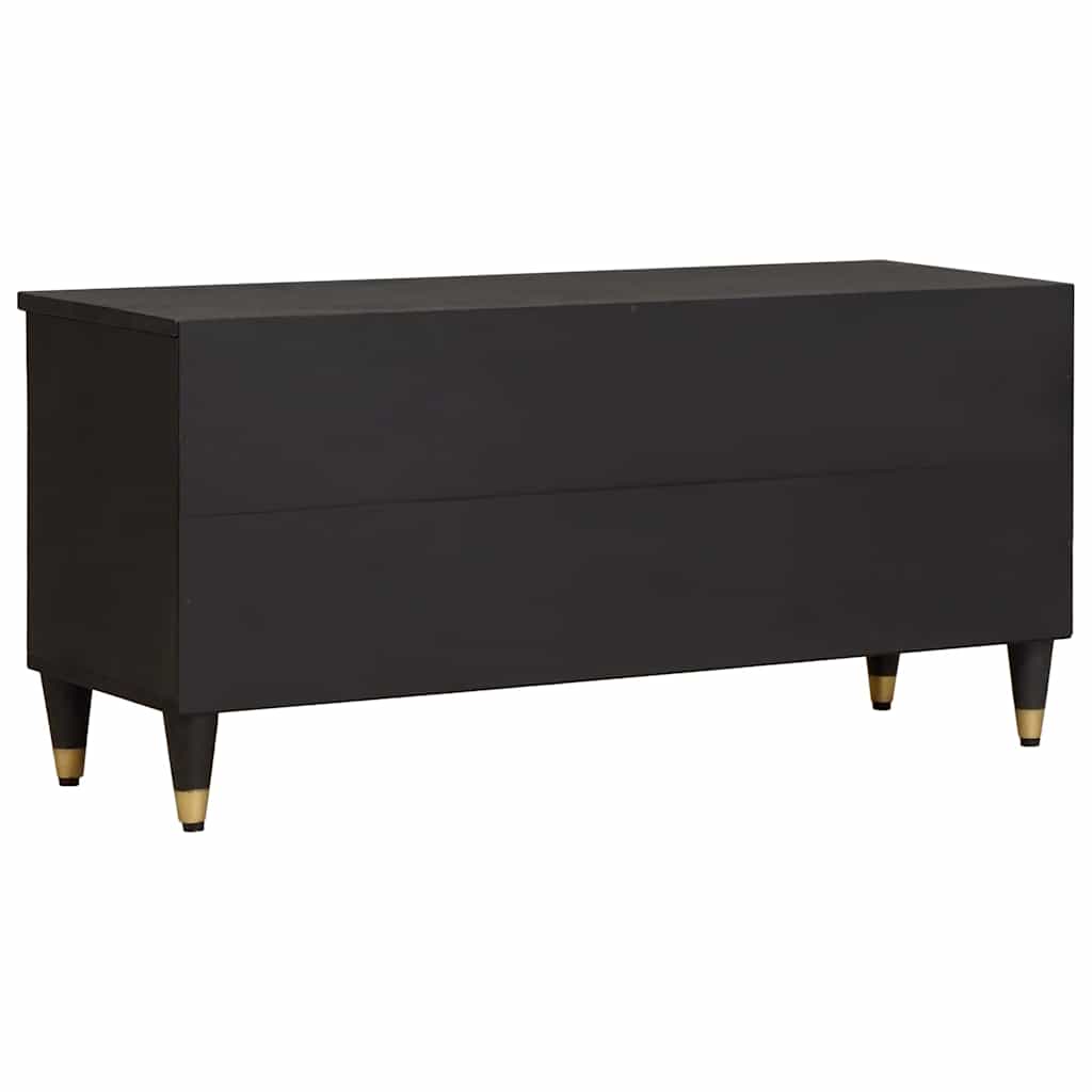 TV ormar s ladicama Crna 100 x 33 x 46 cm Čvrsto drvo manga