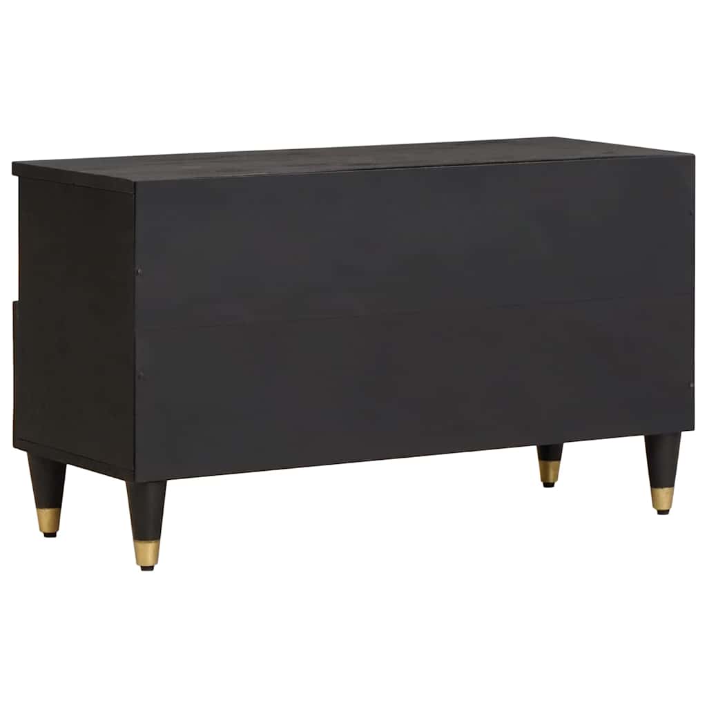 TV ormar s ladicama Crna 80 x 33 x 46 cm Čvrsto drvo manga