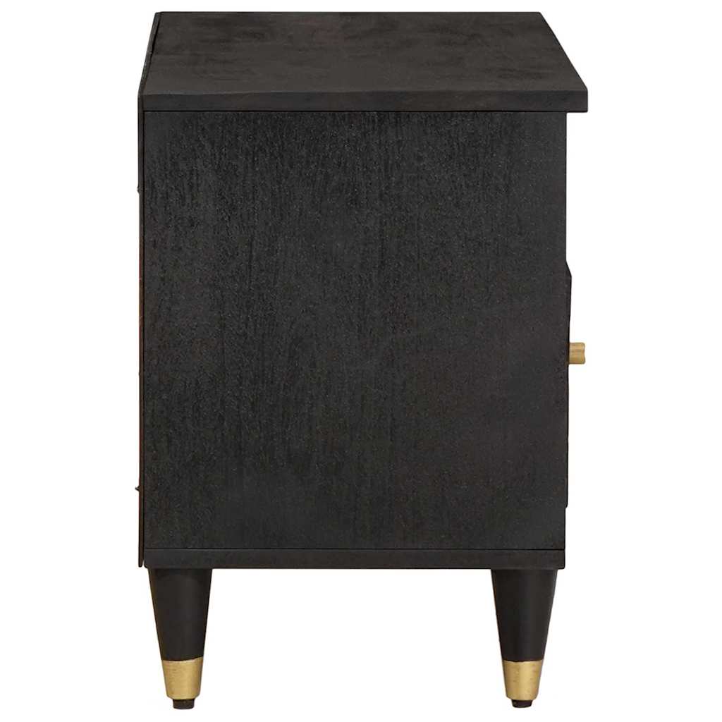 TV ormar s ladicama Crna 80 x 33 x 46 cm Čvrsto drvo manga