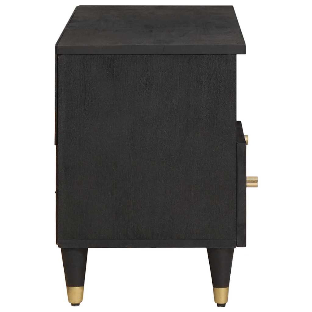 TV ormar s ladicama Crna 100 x 33 x 46 cm Čvrsto drvo manga