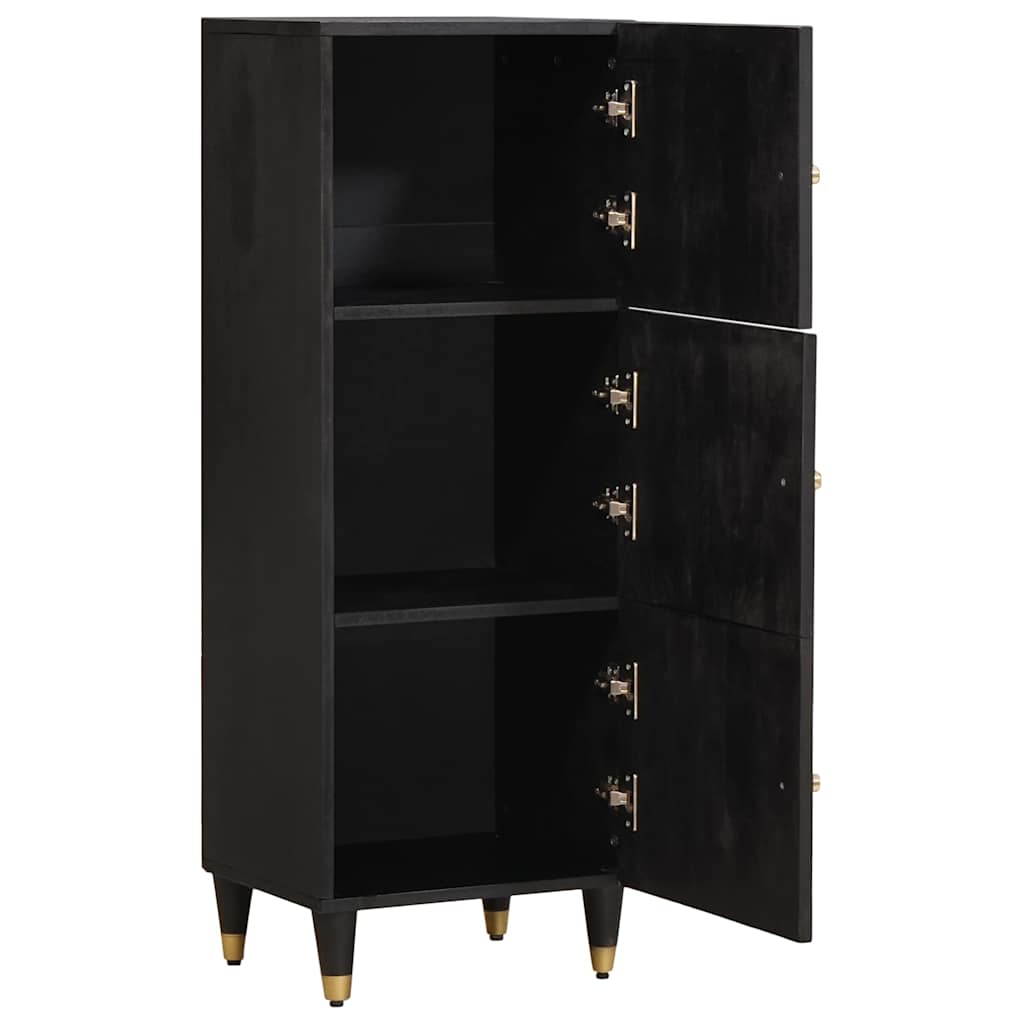Highboard s policom Crna 40 x 33 x 110 cm Čvrsto drvo manga