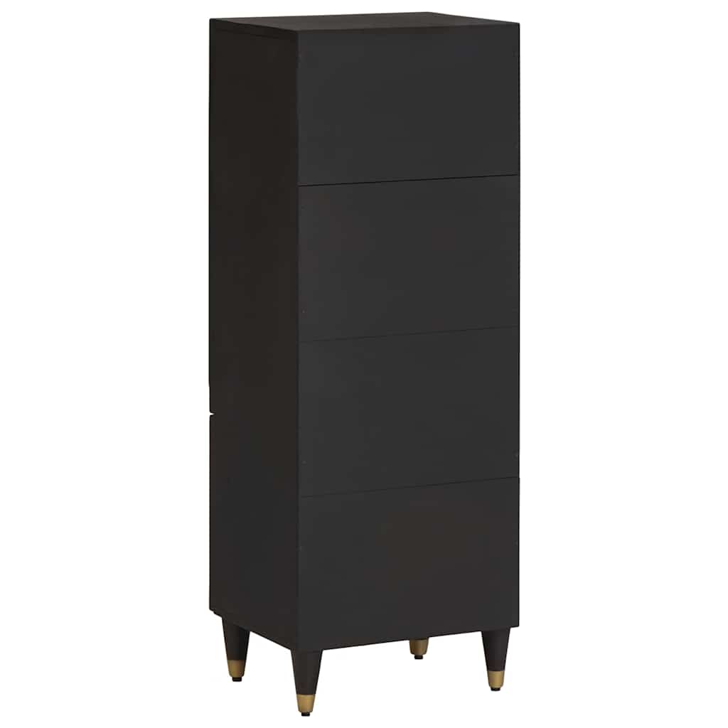 Highboard s policom Crna 40 x 33 x 110 cm Čvrsto drvo manga
