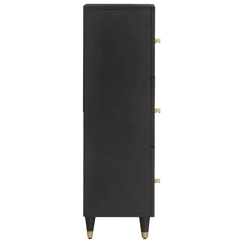 Highboard s policom Crna 40 x 33 x 110 cm Čvrsto drvo manga