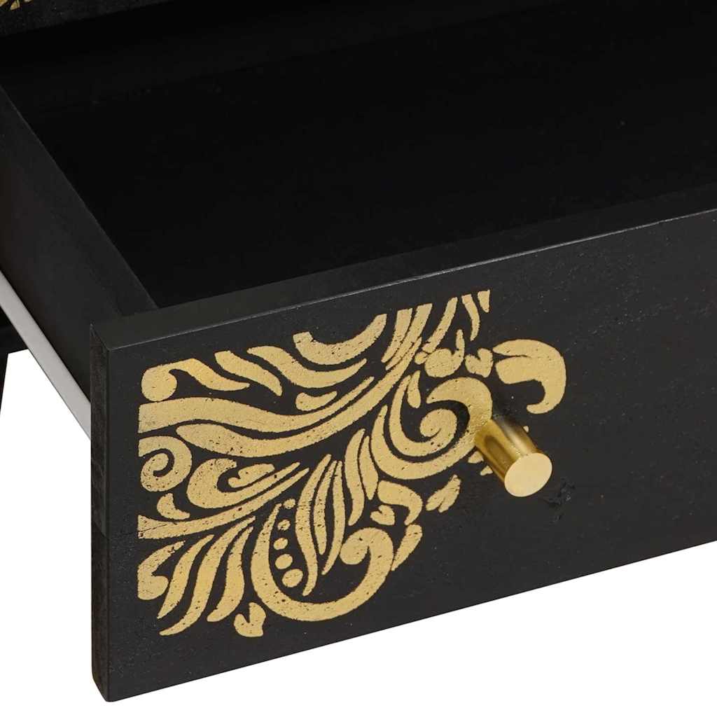 Highboard s ladicama Crna 60 x 33 x 100 cm Čvrsto drvo manga