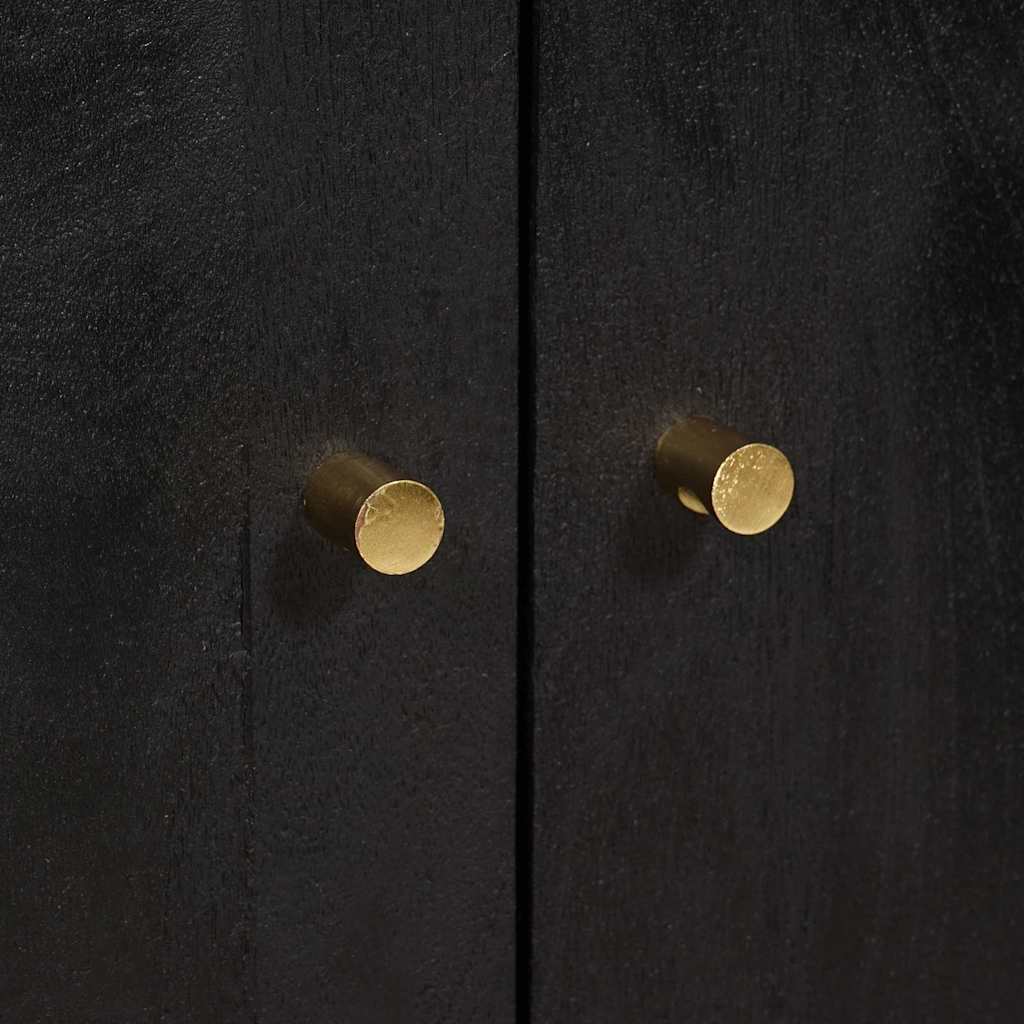 Highboard s ladicama Crna 60 x 33 x 100 cm Čvrsto drvo manga