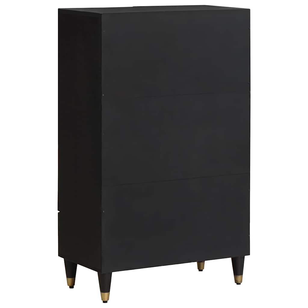 Highboard s ladicama Crna 60 x 33 x 100 cm Čvrsto drvo manga