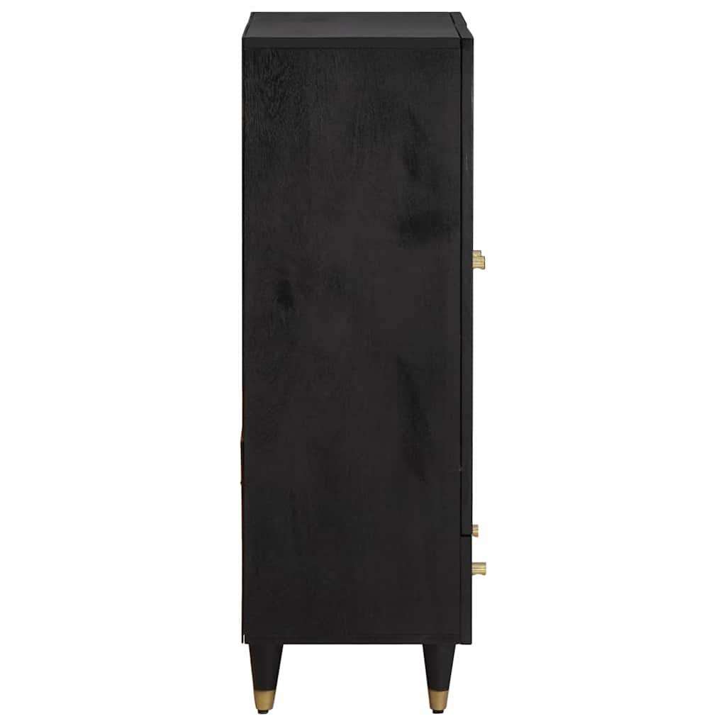 Highboard s ladicama Crna 60 x 33 x 100 cm Čvrsto drvo manga