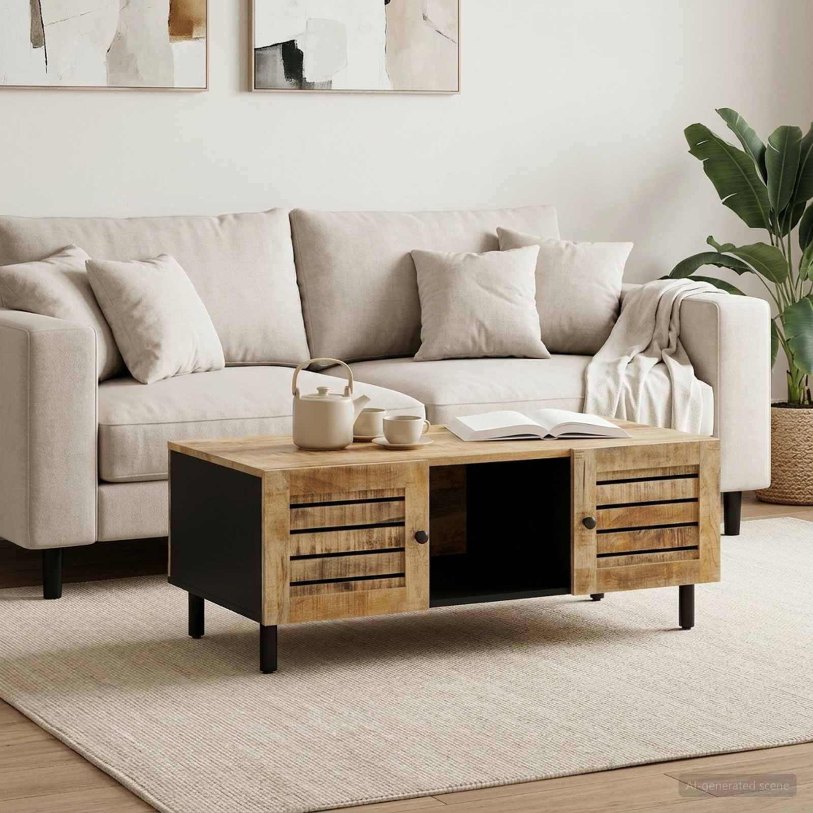Kava Stol Prirodna 100 x 54 x 40 cm Čvrsto drvo manga