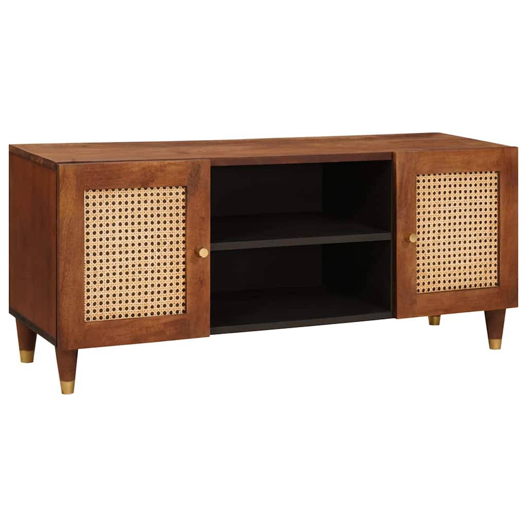 TV ormar s policom Smeđa 105 x 33,5 x 46 cm Čvrsto drvo manga
