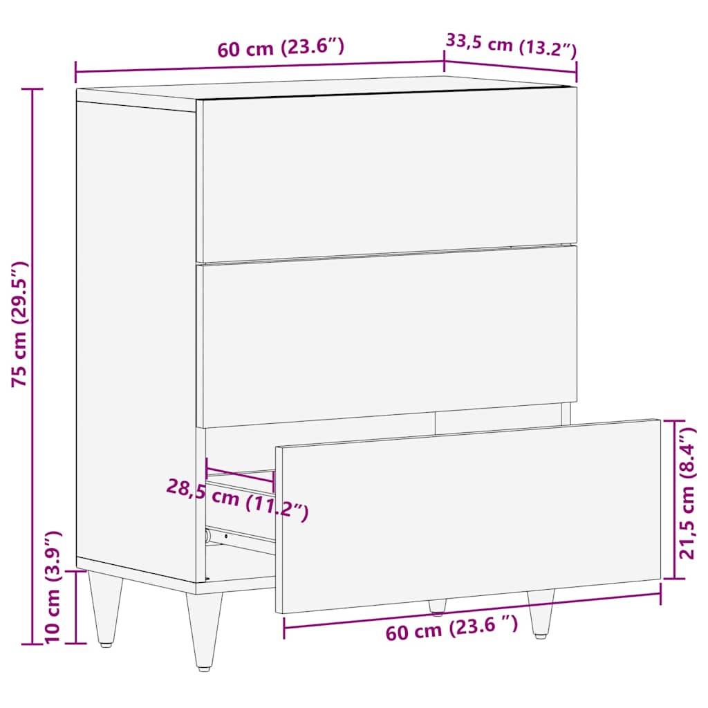 Kreveta Smeđa 60 x 33 x 75 cm Čvrsto drvo manga