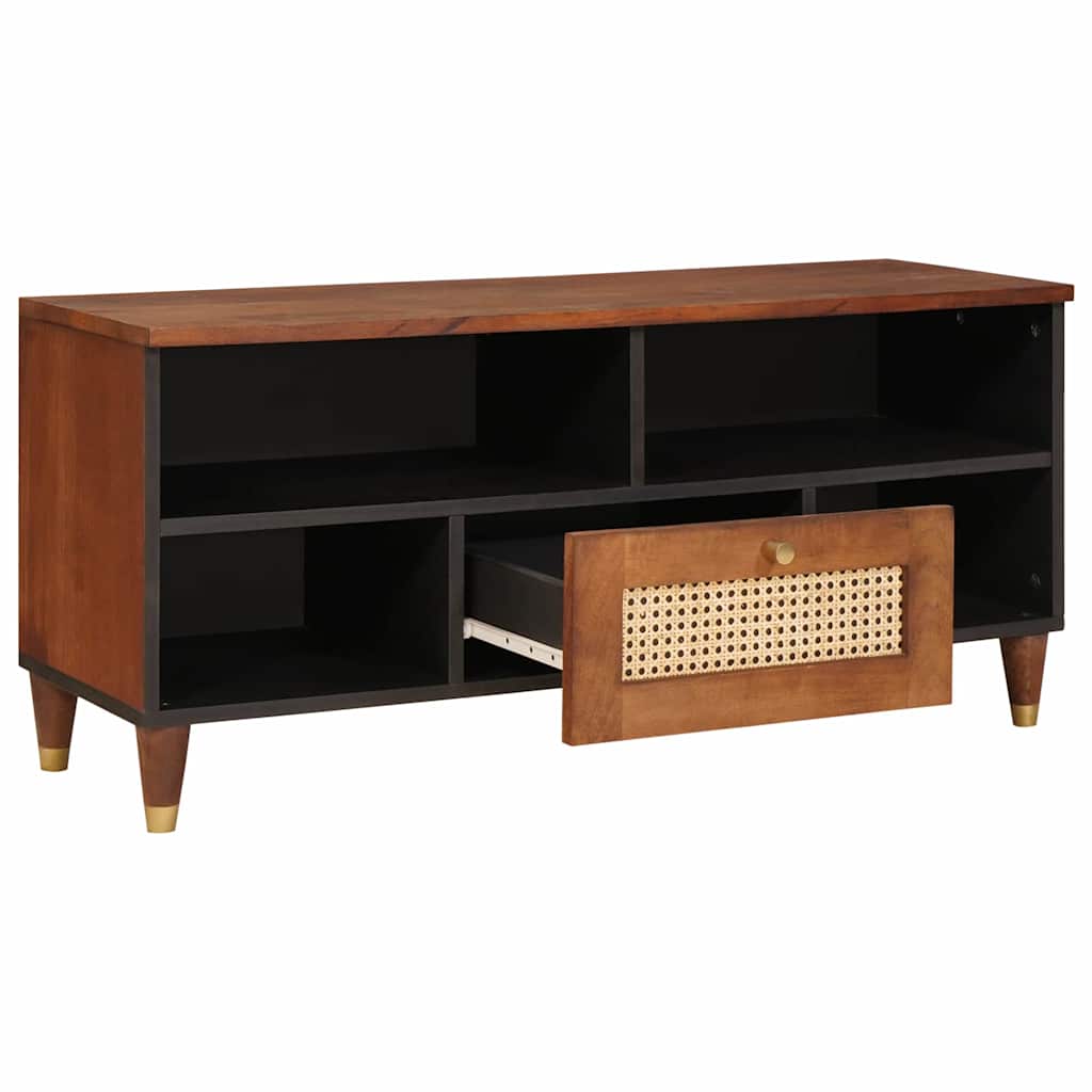 TV ormar s ladicama Smeđa 100 x 33,5 x 46 cm Čvrsto drvo manga