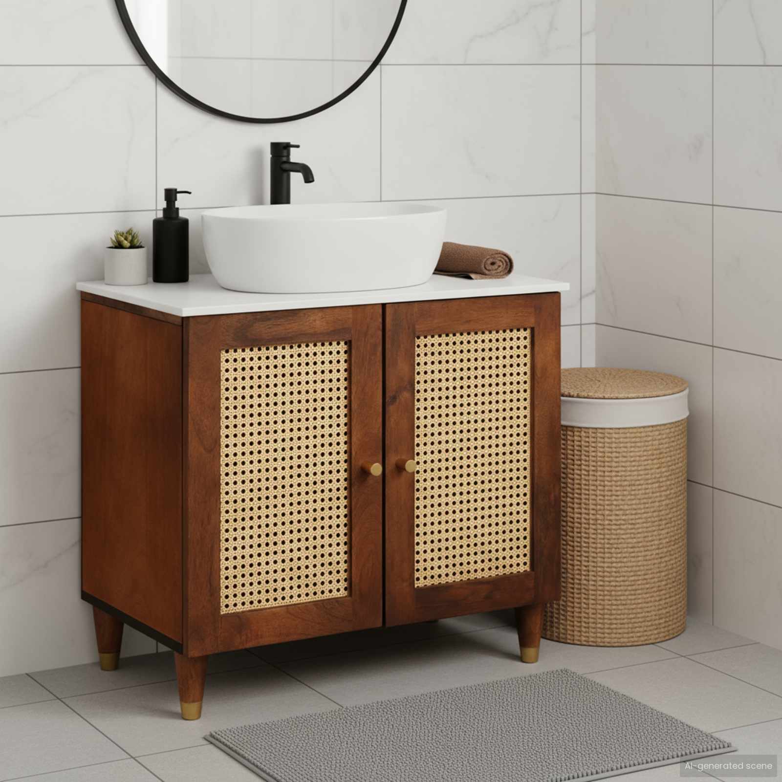 Ormarić za umivaonik Smeđa 62 x 33 x 58 cm Konstruirano drvo