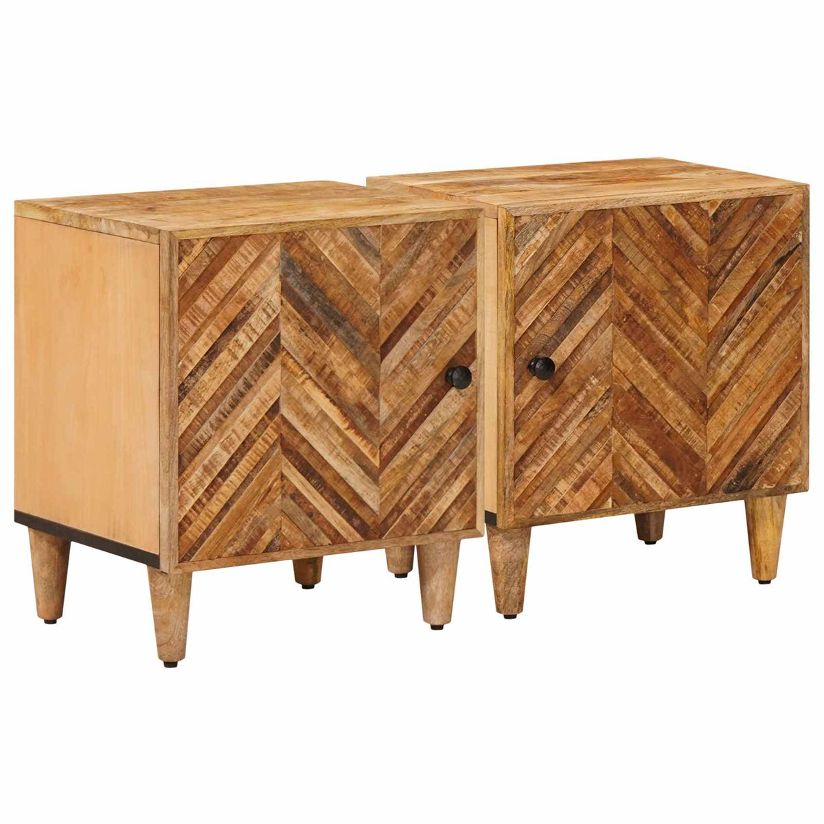 Noćni ormarić 2 pcs Smeđa 40 x 33,5 x 46 cm Čvrsto drvo manga