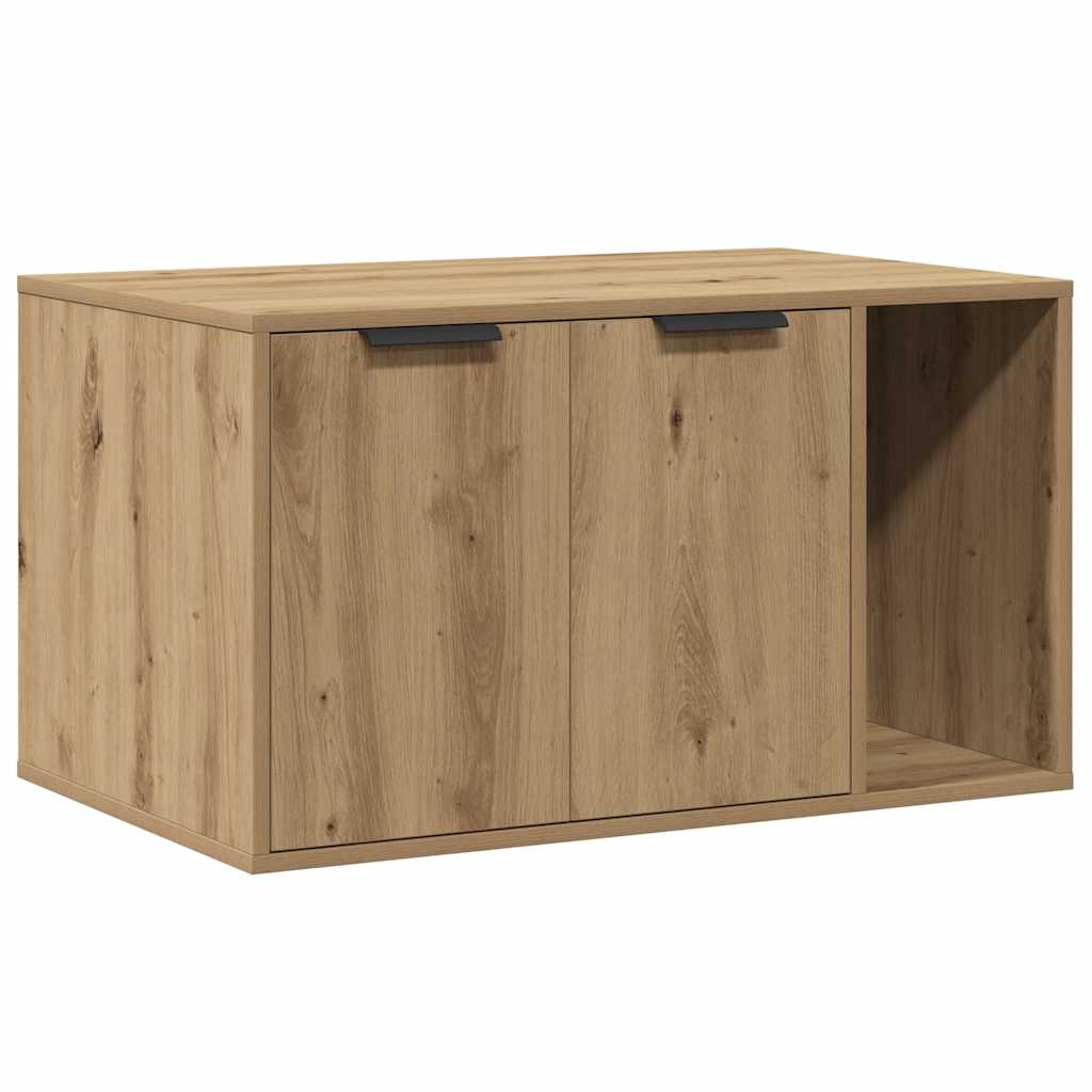 Kutija z mačji pijesak boja hrasta 80x50x45cm konstruirano drvo