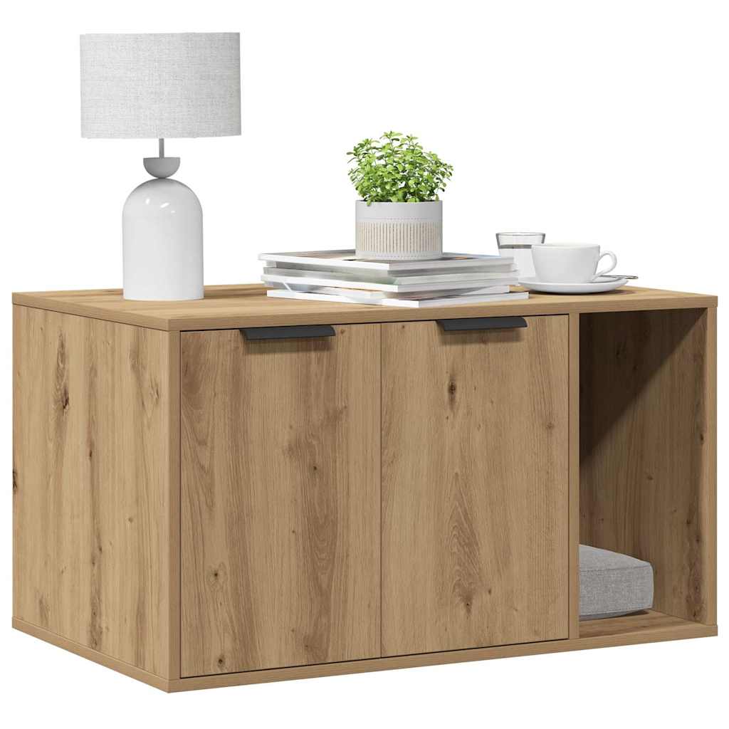 Kutija z mačji pijesak boja hrasta 80x50x45cm konstruirano drvo