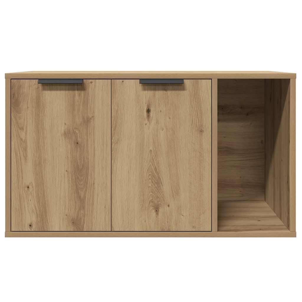 Kutija z mačji pijesak boja hrasta 80x50x45cm konstruirano drvo
