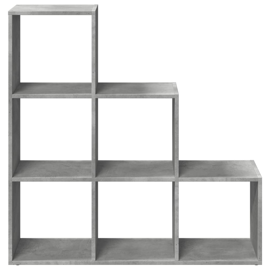Pregrada / regal za knjige 3 razina sivi 99x29x99 cm drveni