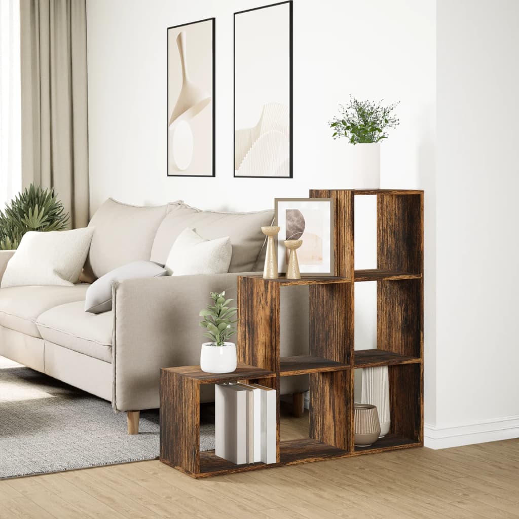 Pregrada / regal za knjige 3 razina hrast 99x29x99 cm drveni