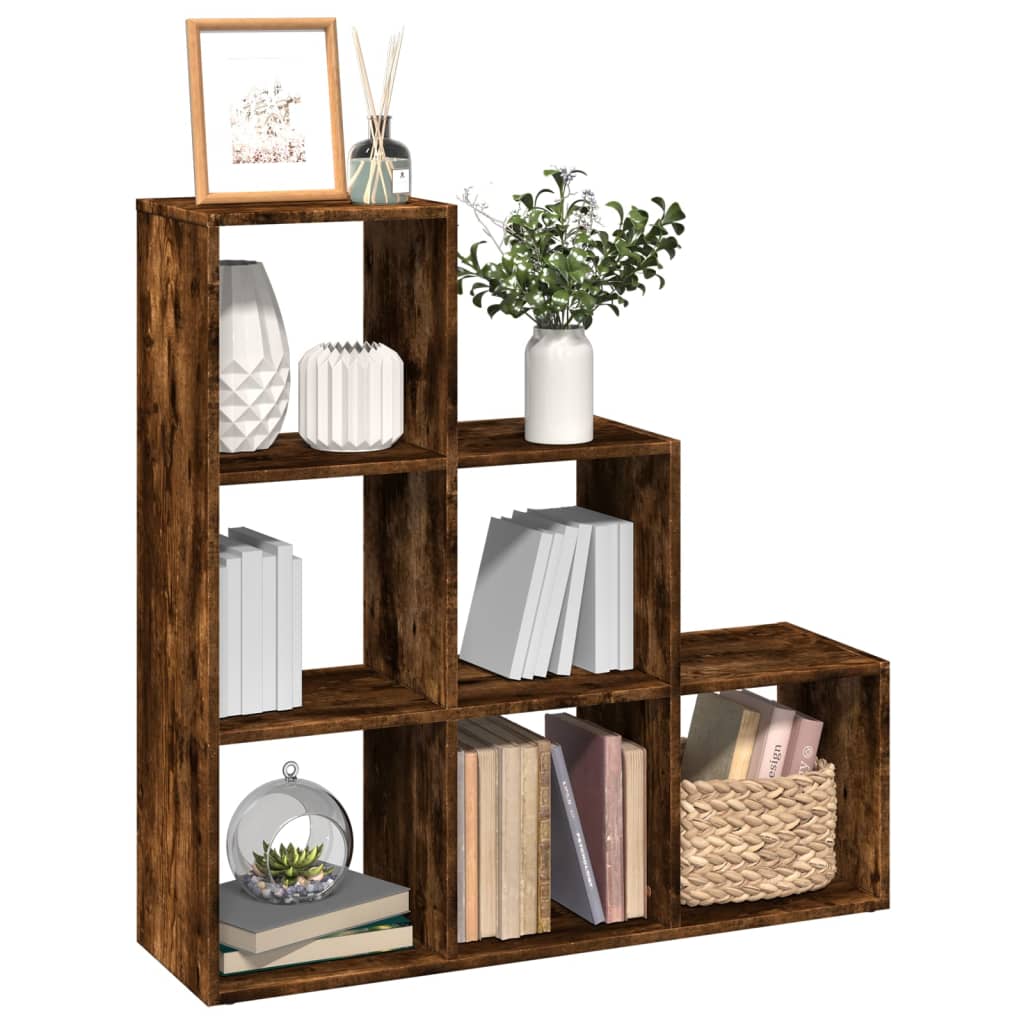 Pregrada / regal za knjige 3 razina hrast 99x29x99 cm drveni