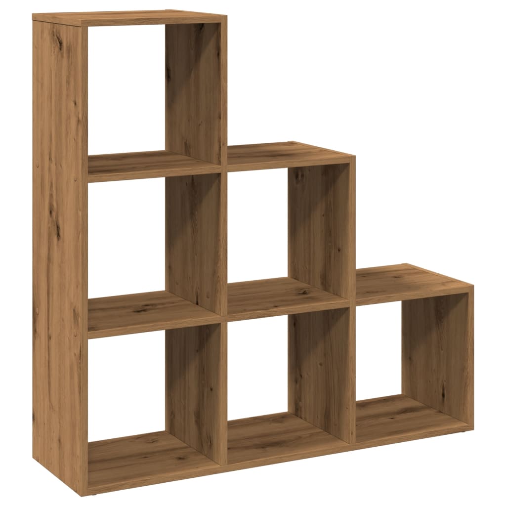 Pregrada / regal za knjige 3 razina hrast 99x29x99 cm drveni