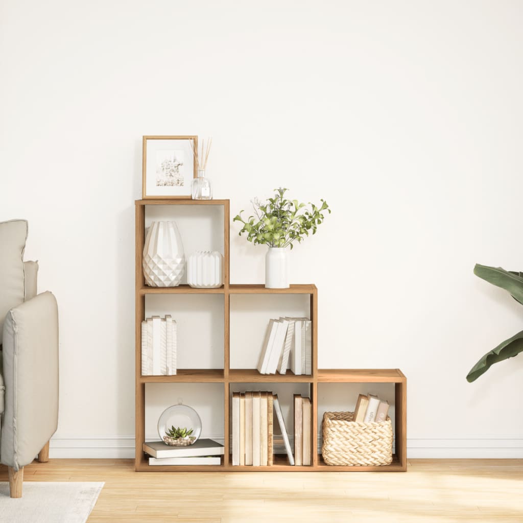 Pregrada / regal za knjige 3 razina hrast 99x29x99 cm drveni