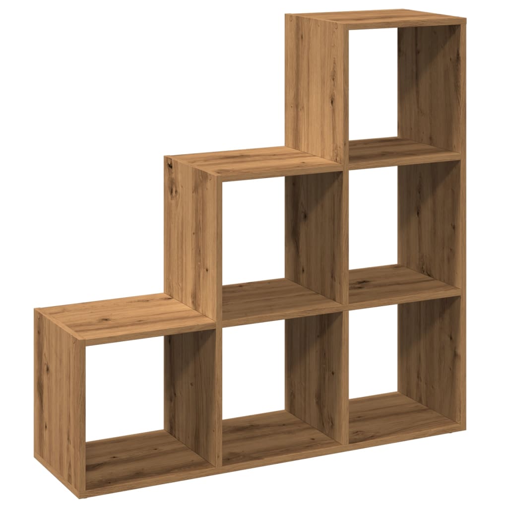 Pregrada / regal za knjige 3 razina hrast 99x29x99 cm drveni