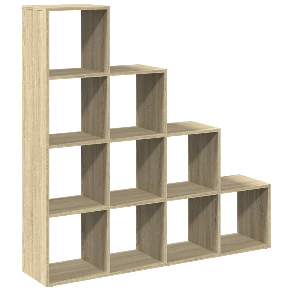 Pregrada/regal za knjige 4 razina hrast 131,5x29x131,5cm drveni