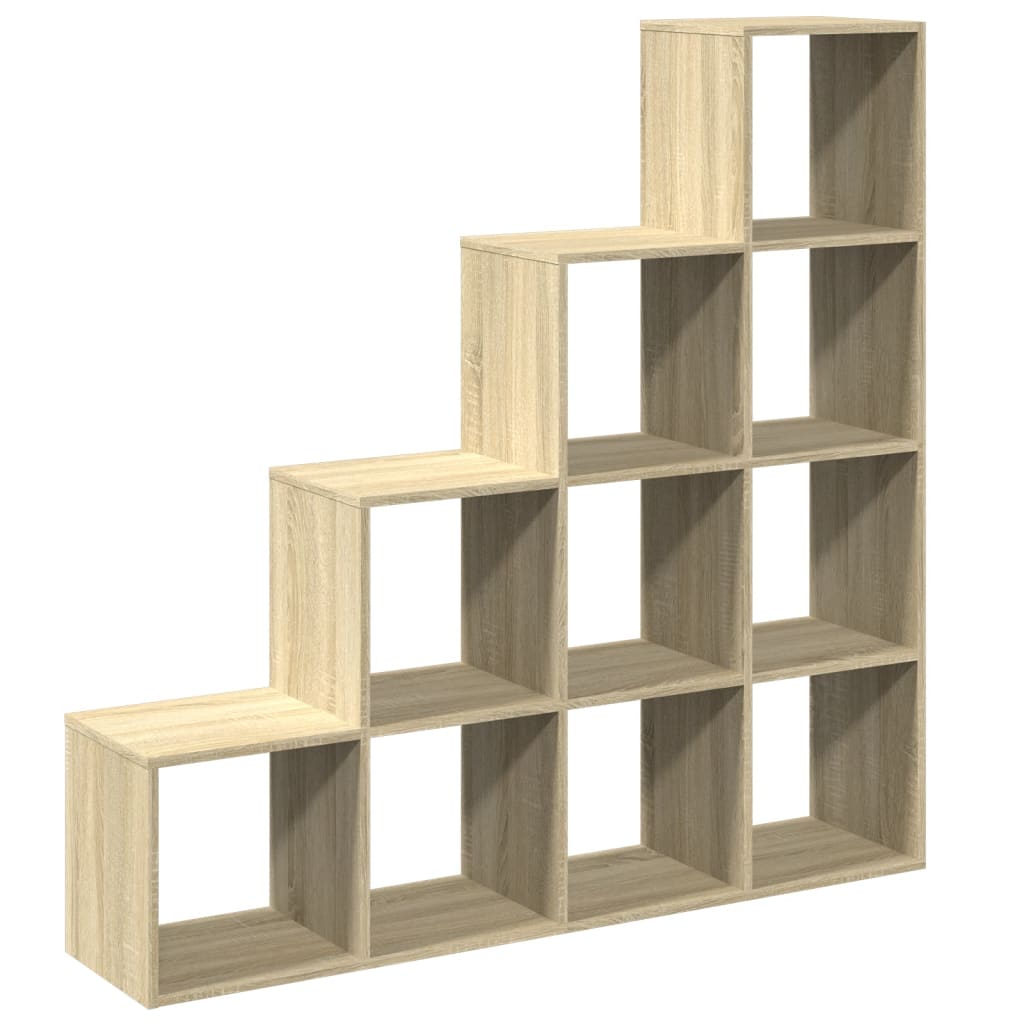 Pregrada/regal za knjige 4 razina hrast 131,5x29x131,5cm drveni