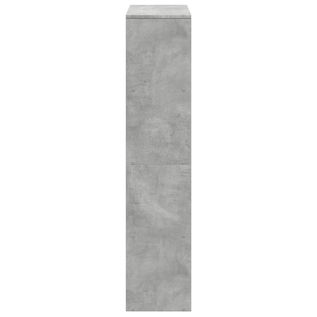 Pregrada/regal za knjige 4 razine sivi 131,5x29x131,5 cm drveni