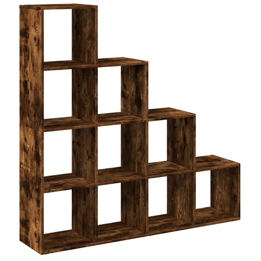 Pregrada/regal za knjige 4 razina hrast 131,5x29x131,5cm drveni