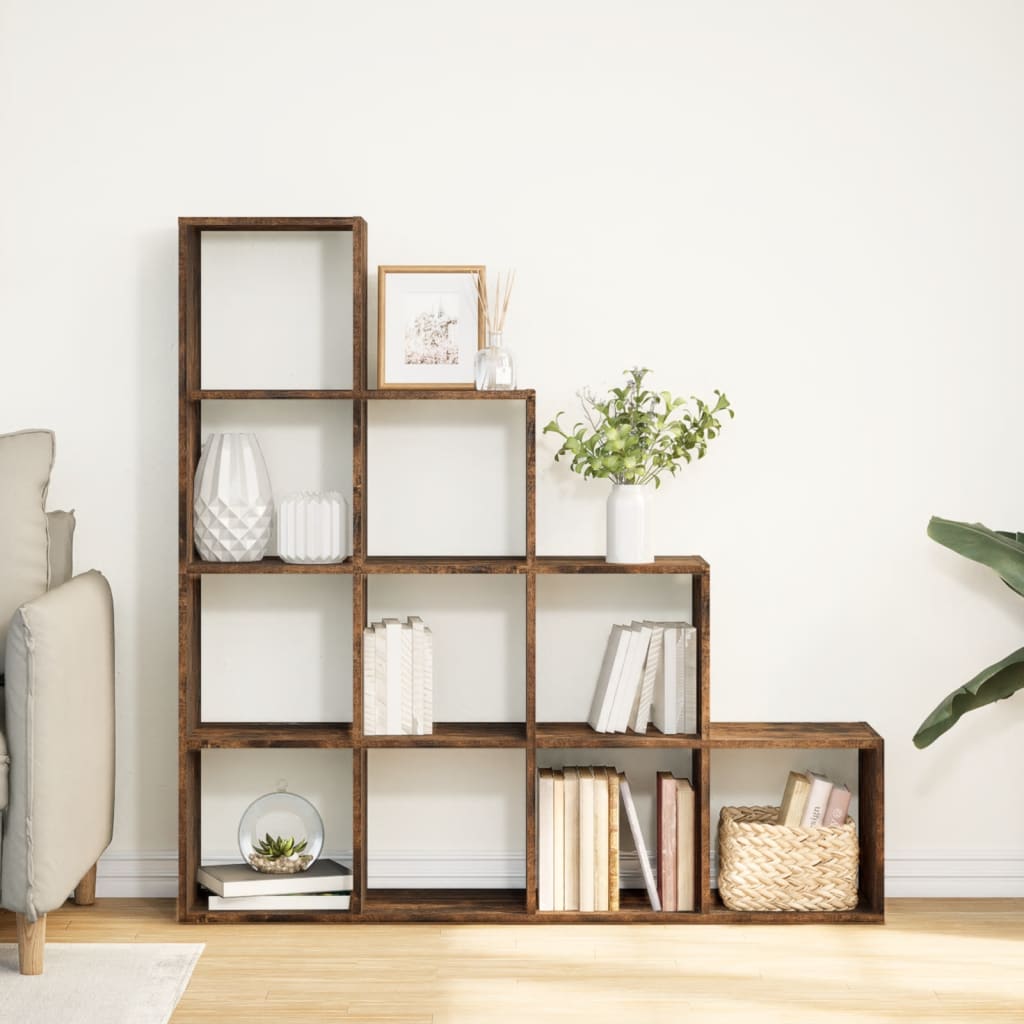 Pregrada/regal za knjige 4 razina hrast 131,5x29x131,5cm drveni
