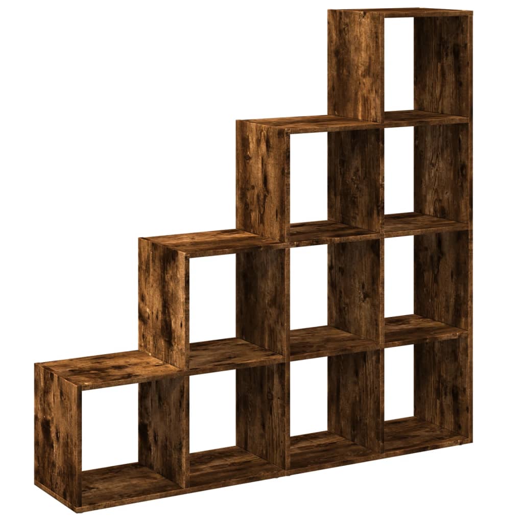 Pregrada/regal za knjige 4 razina hrast 131,5x29x131,5cm drveni