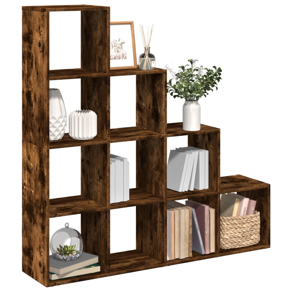 Pregrada/regal za knjige 4 razina hrast 131,5x29x131,5cm drveni
