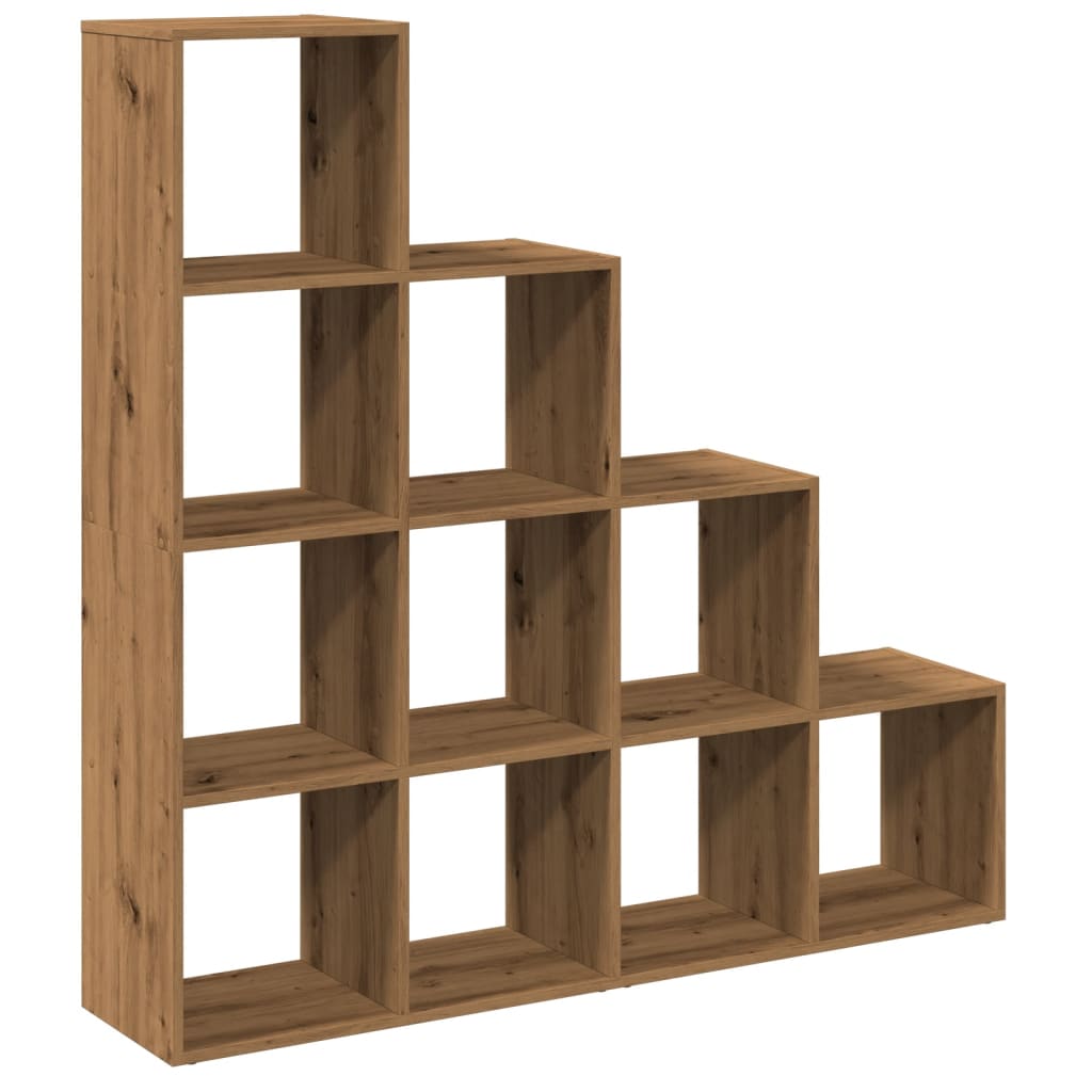 Pregrada/regal za knjige 4 razina hrast 131,5x29x131,5cm drveni