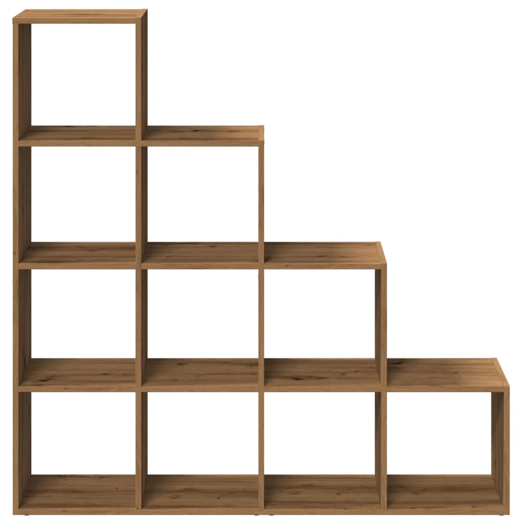 Pregrada/regal za knjige 4 razina hrast 131,5x29x131,5cm drveni