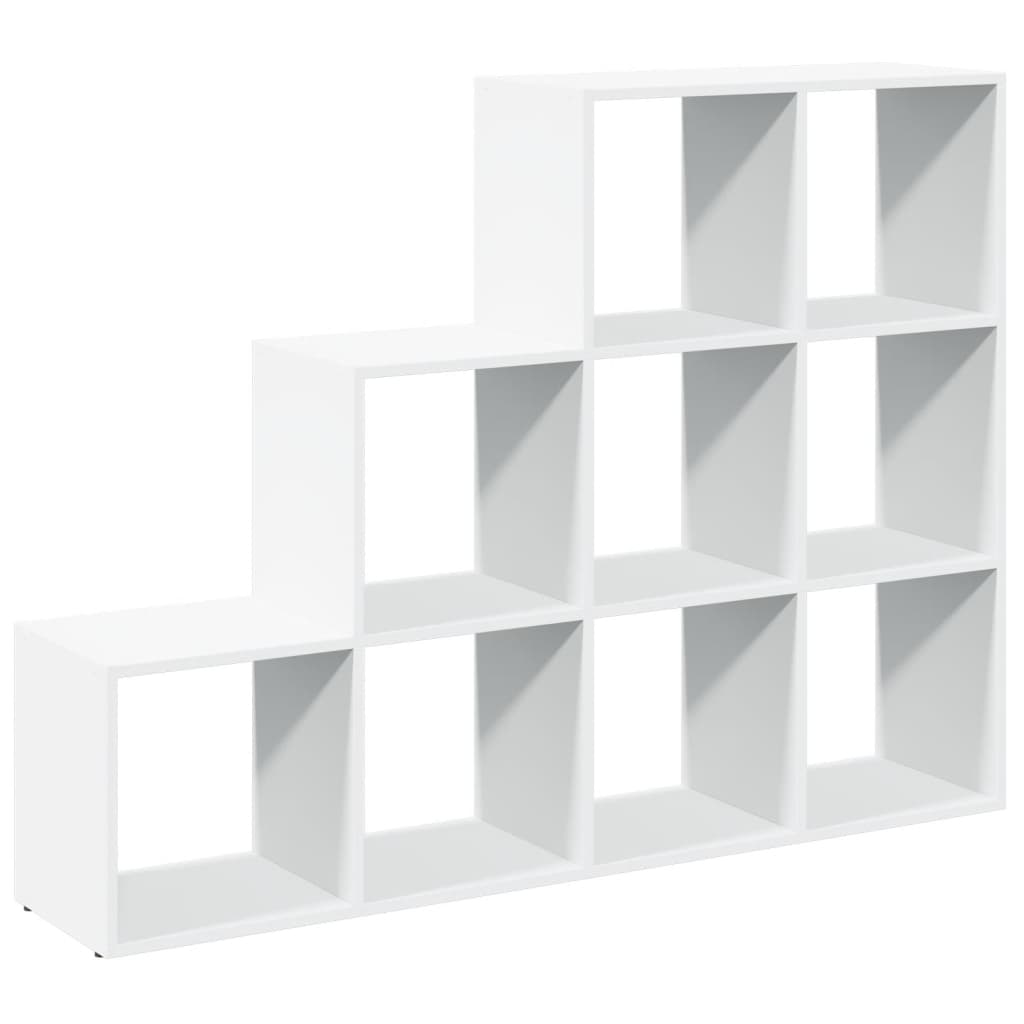 Pregrada/regal za knjige 3razina bijeli 137,5x29x103,5cm drveni
