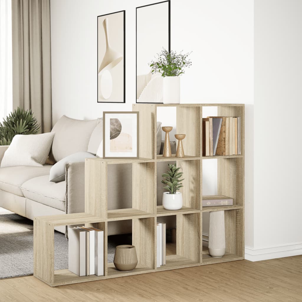Pregrada/regal za knjige3 razina hrast 137,5x29x103,5 cm drveni