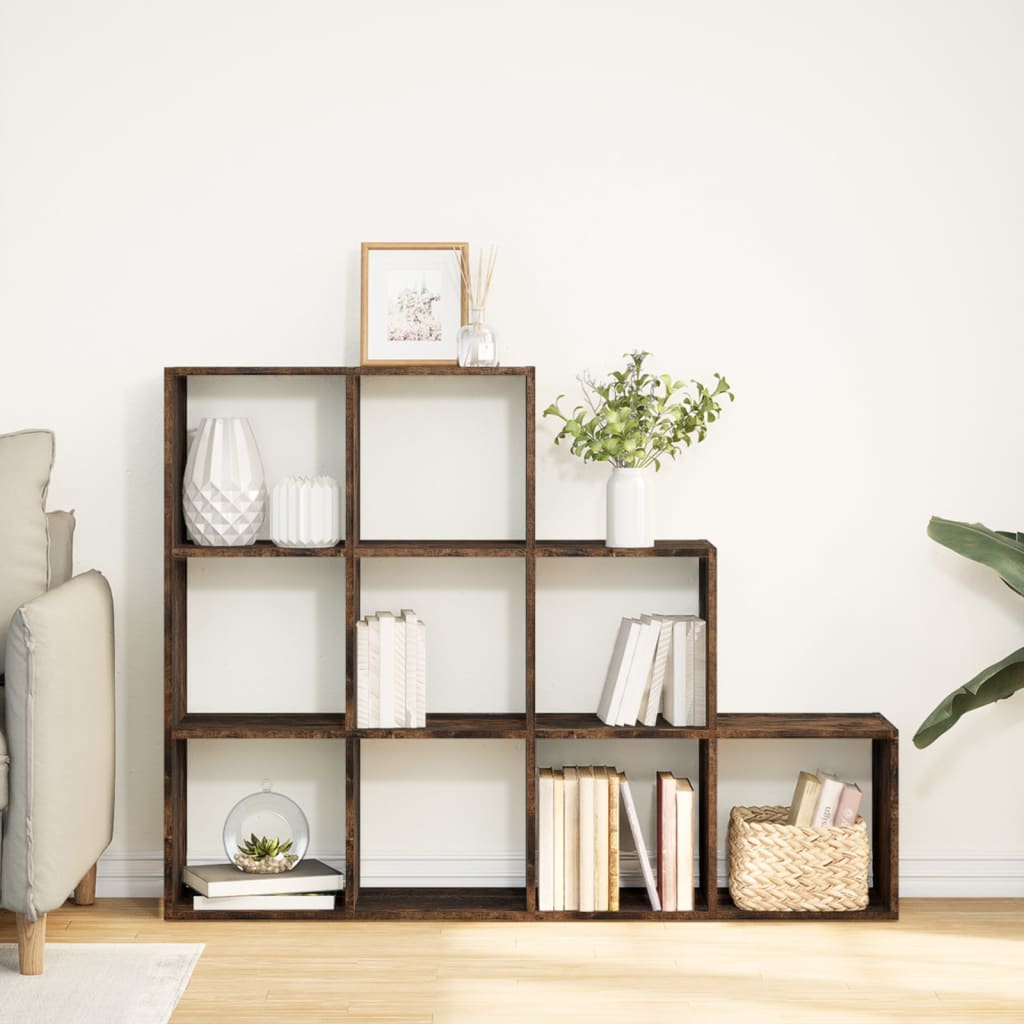 Pregrada/regal za knjige 3 razina hrast 137,5x29x103,5cm drveni