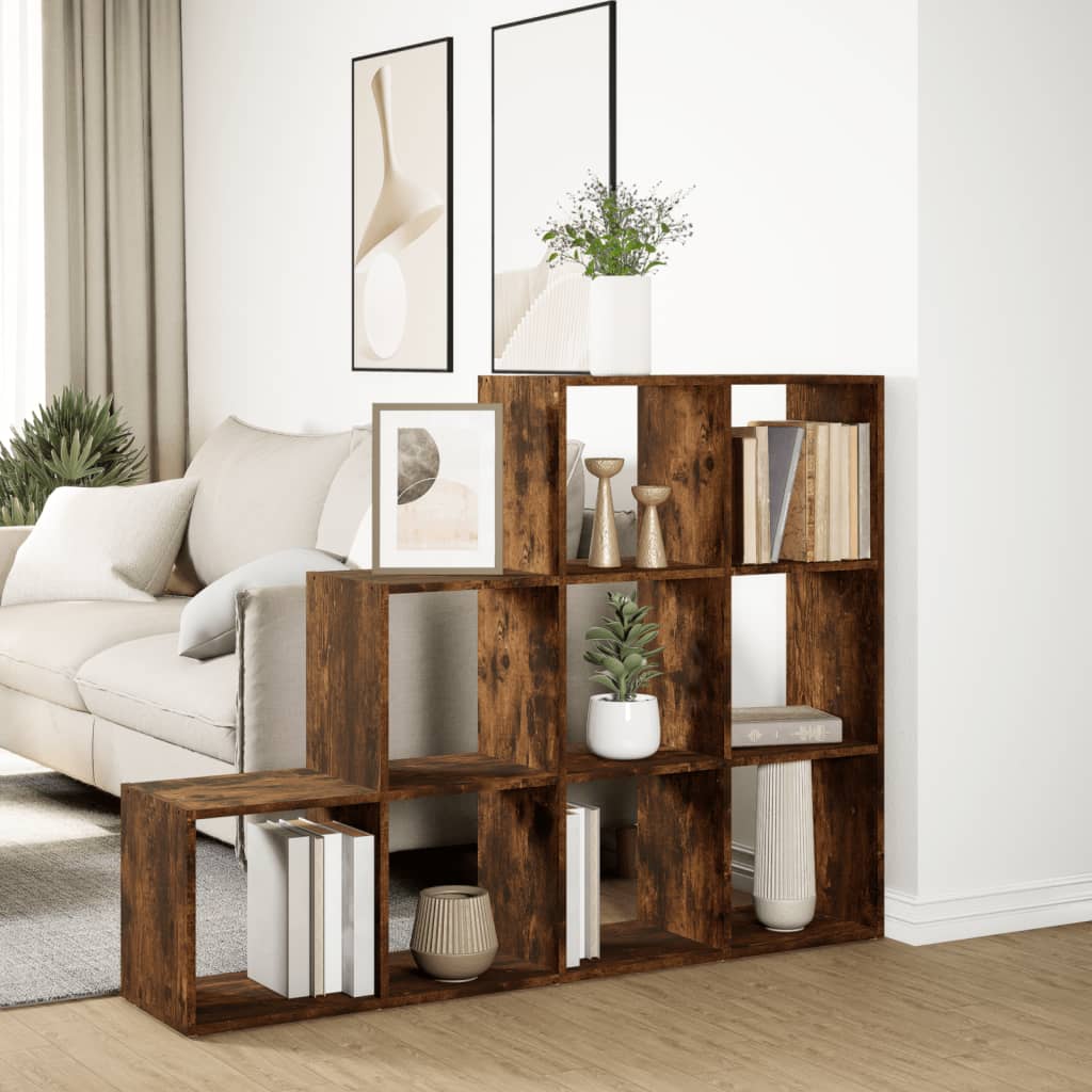Pregrada/regal za knjige 3 razina hrast 137,5x29x103,5cm drveni