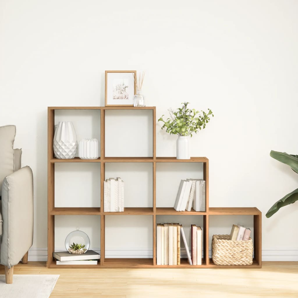 Pregrada/regal za knjige 3 razina hrast 137,5x29x103,5cm drveni