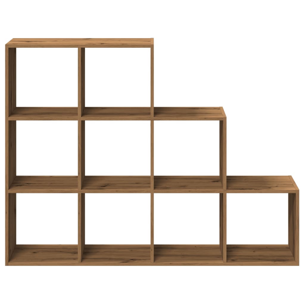 Pregrada/regal za knjige 3 razina hrast 137,5x29x103,5cm drveni