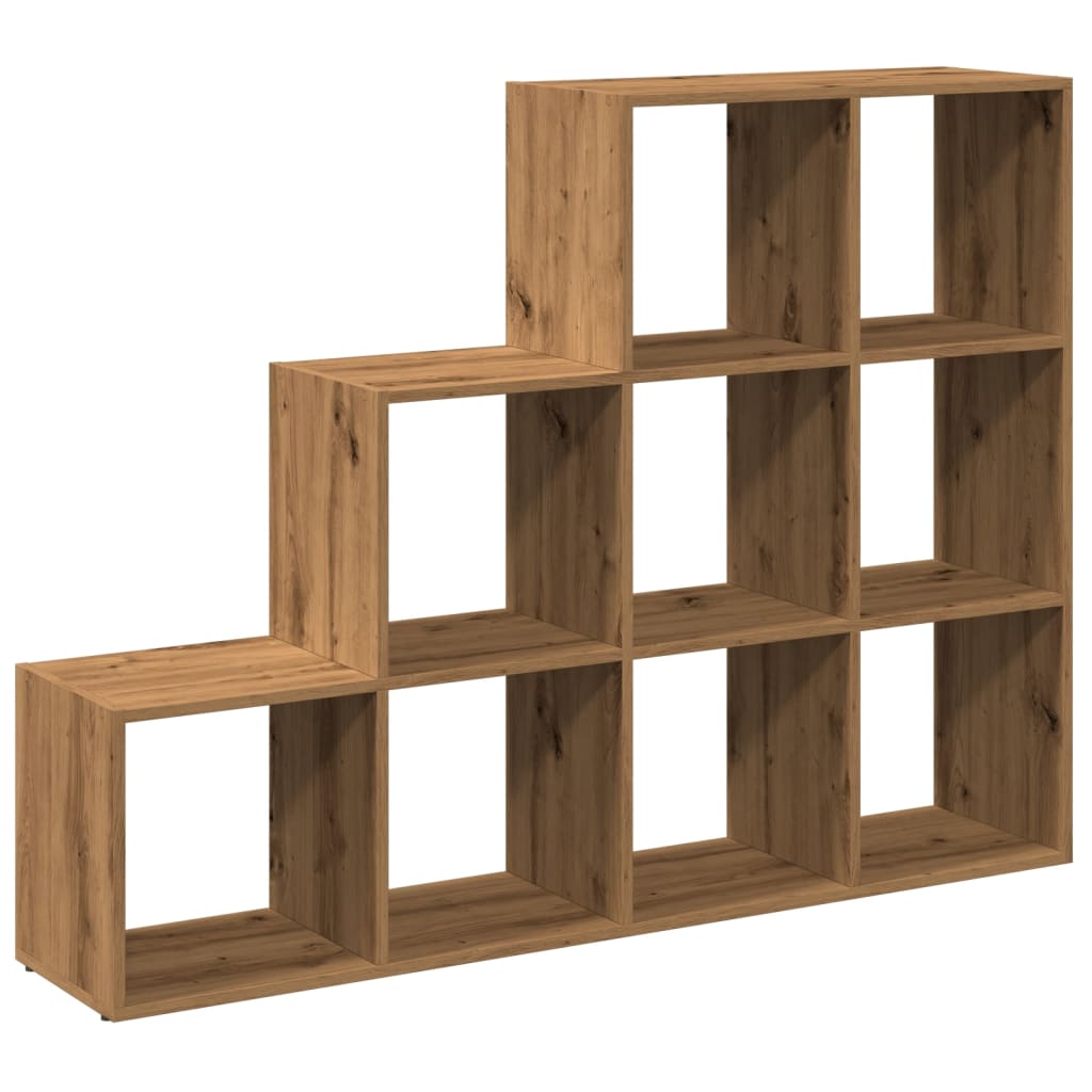 Pregrada/regal za knjige 3 razina hrast 137,5x29x103,5cm drveni