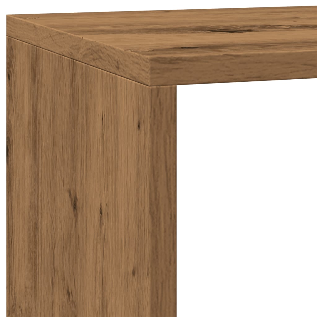 Pregrada/regal za knjige 3 razina hrast 137,5x29x103,5cm drveni
