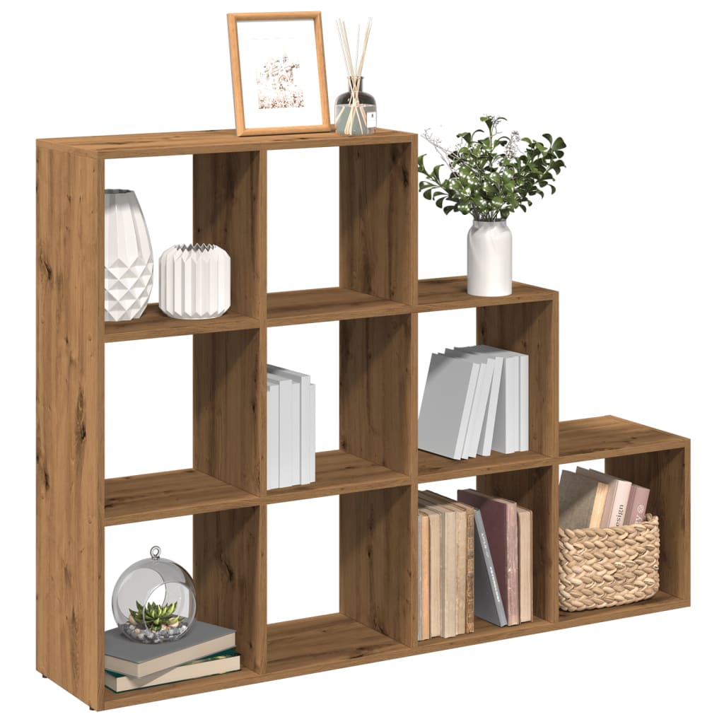 Pregrada/regal za knjige 3 razina hrast 137,5x29x103,5cm drveni