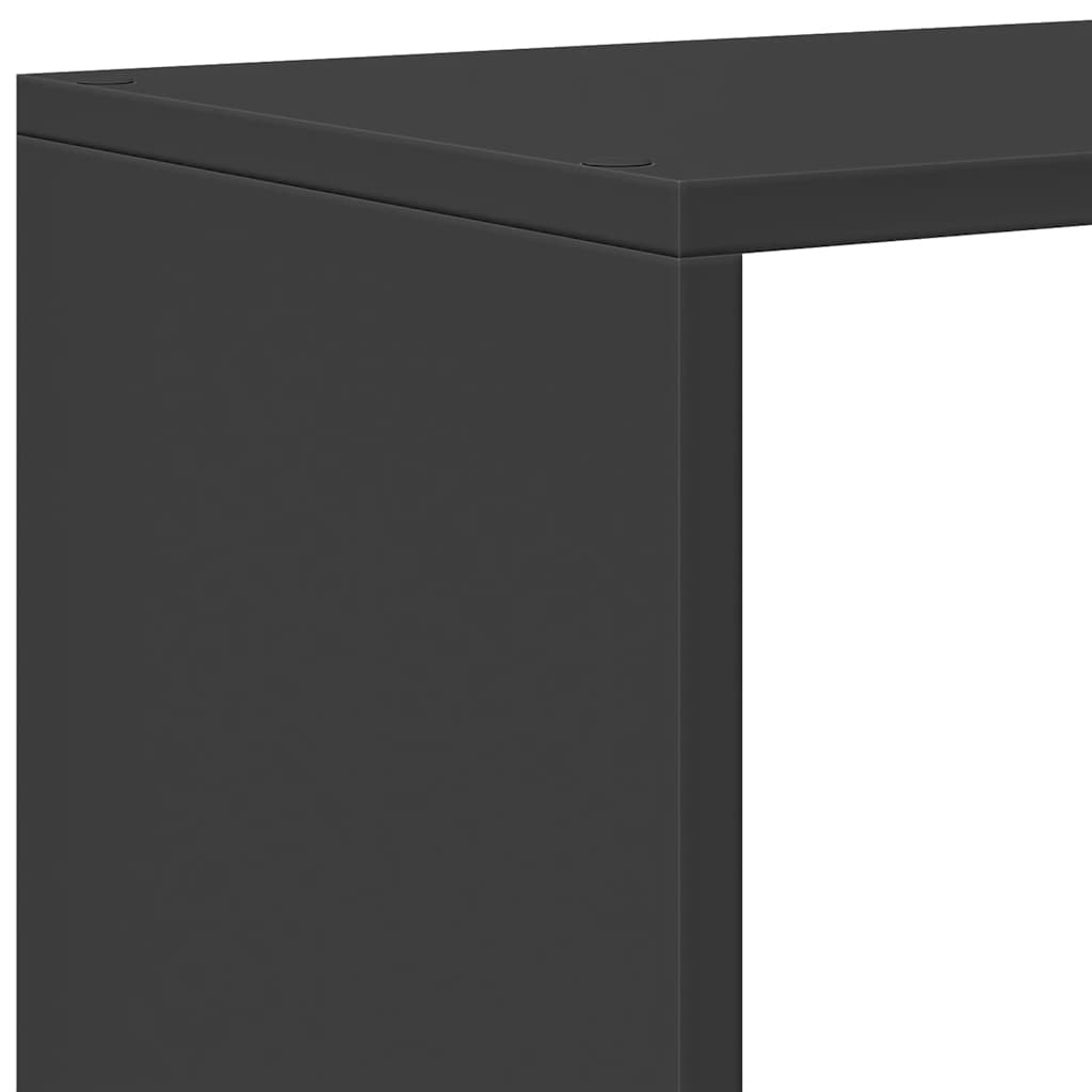 Pregrada / regal za knjige 3 razine crni 123x29x123 cm drveni