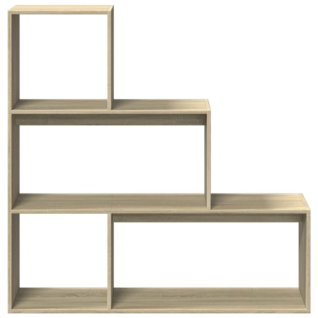 Pregrada / regal za knjige 3 razina hrast 123x29x123 cm drveni