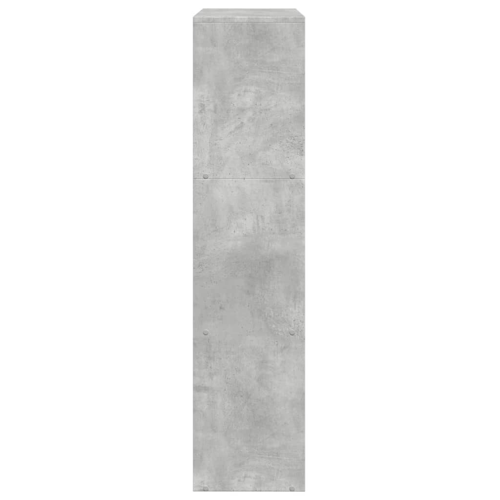 Pregrada / regal za knjige 3 razine sivi 123x29x123 cm drveni