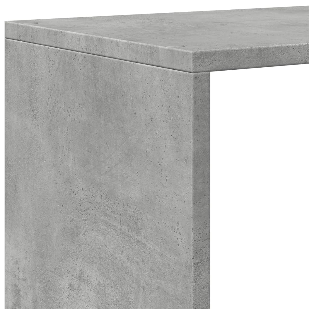 Pregrada / regal za knjige 3 razine sivi 123x29x123 cm drveni